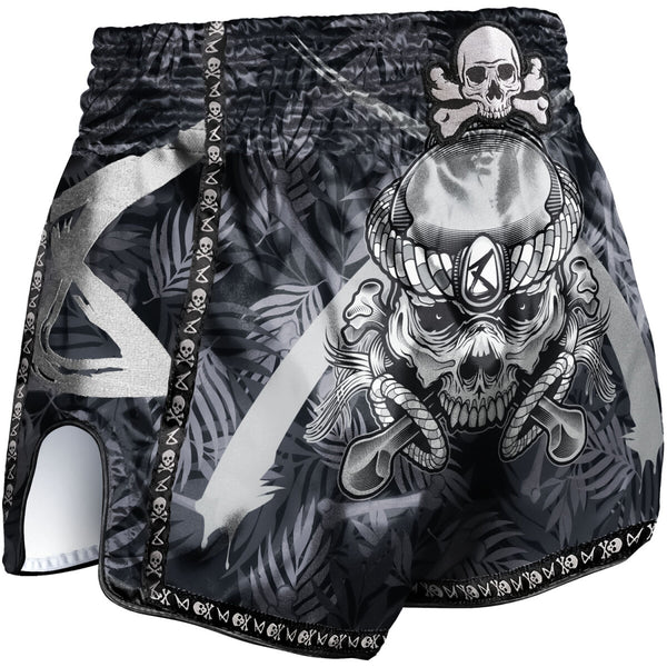 8 WEAPONS Muay Thai Shorts, Bone Island, black