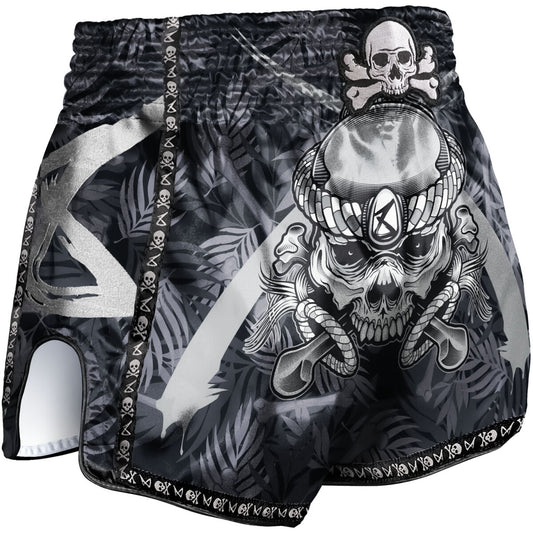 8 WEAPONS Muay Thai Shorts, Bone Island, black