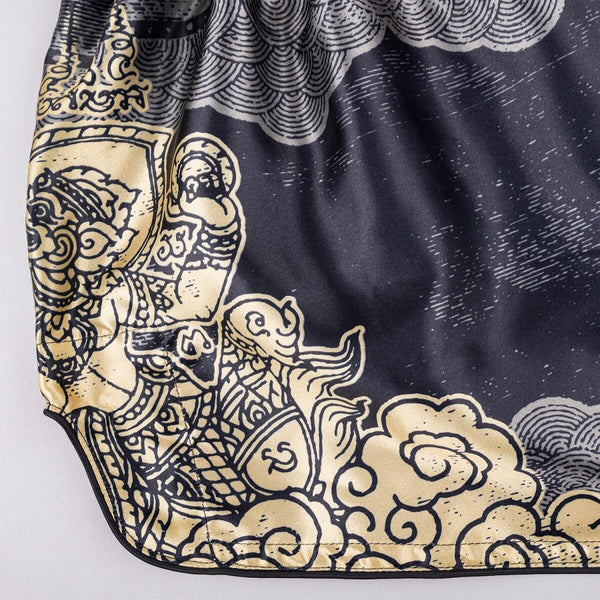 8 WEAPONS Muay Thai Shorts, Hanuman, black-gold