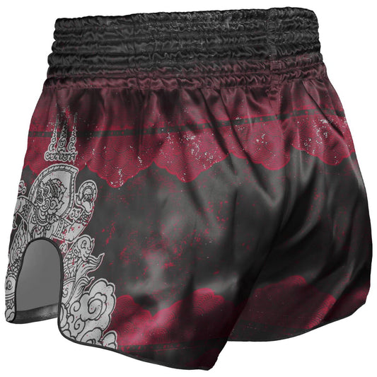 8 WEAPONS Muay Thai Shorts, Hanuman, black-red