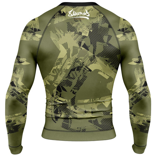 8 WEAPONS Rashguard, L/S, Hit 2.0, olive-black
