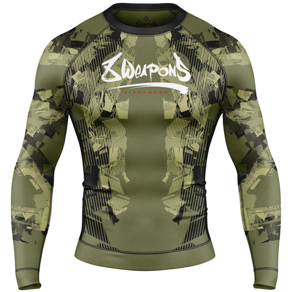 8 WEAPONS Rashguard, L/S, Hit 2.0, olive-black