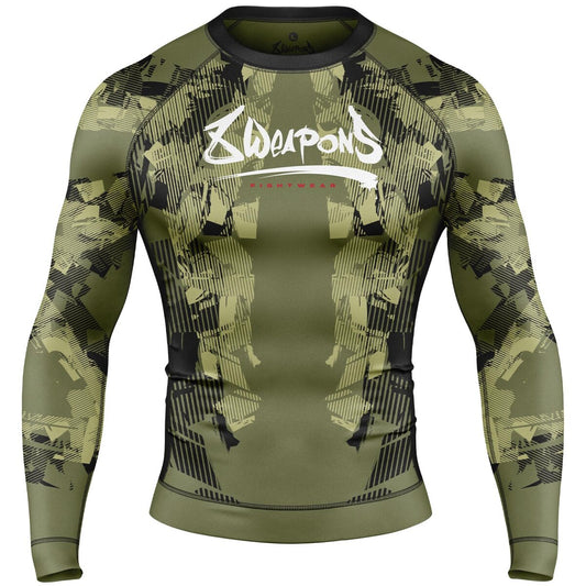 8 WEAPONS Rashguard, L/S, Hit 2.0, olive-black