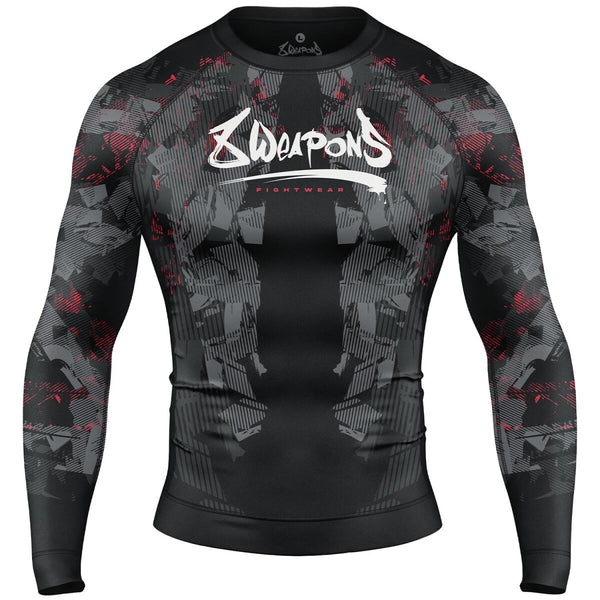 8 WEAPONS Rashguard, L/S, Hit 2.0, black-red