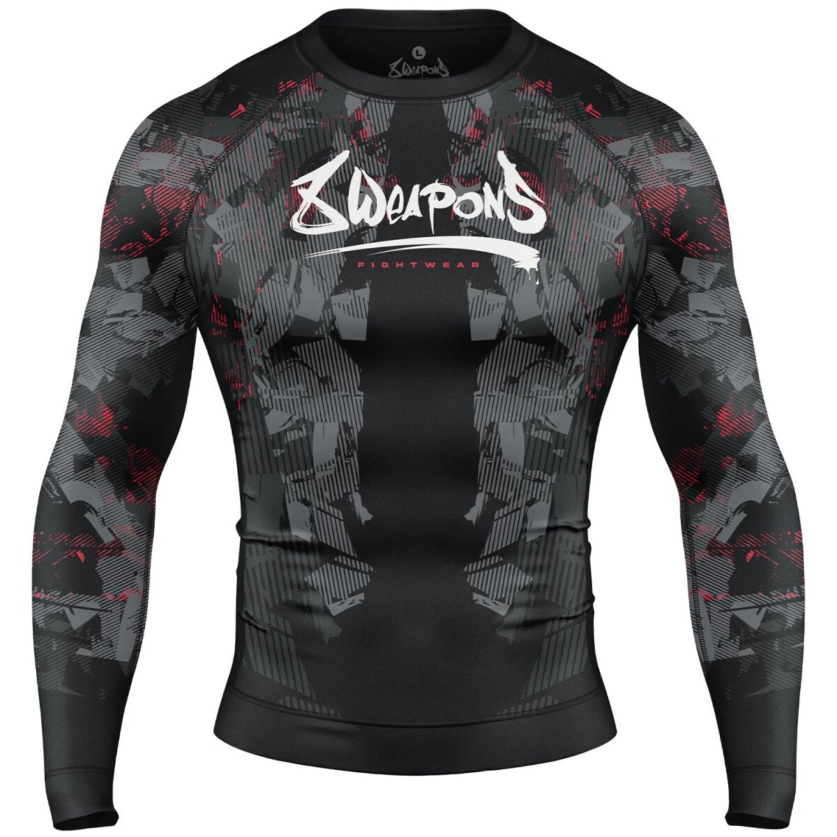 8 WEAPONS Rashguard, L/S, Hit 2.0, black-red