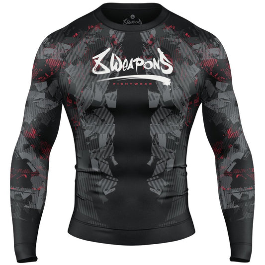 8 WEAPONS Rashguard, L/S, Hit 2.0, black-red