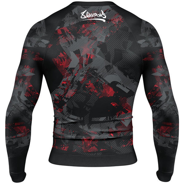 8 WEAPONS Rashguard, L/S, Hit 2.0, black-red