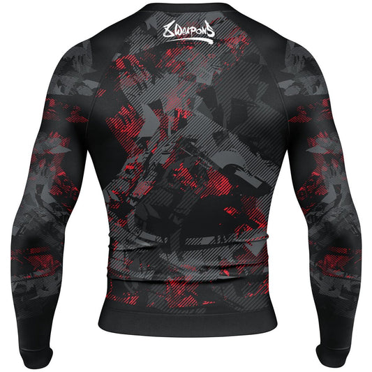 8 WEAPONS Rashguard, L/S, Hit 2.0, black-red
