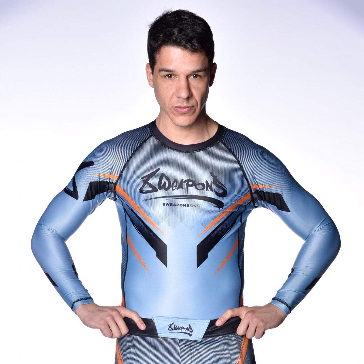 8 WEAPONS Rashguard, L/S, Shift, ice-grey-orange