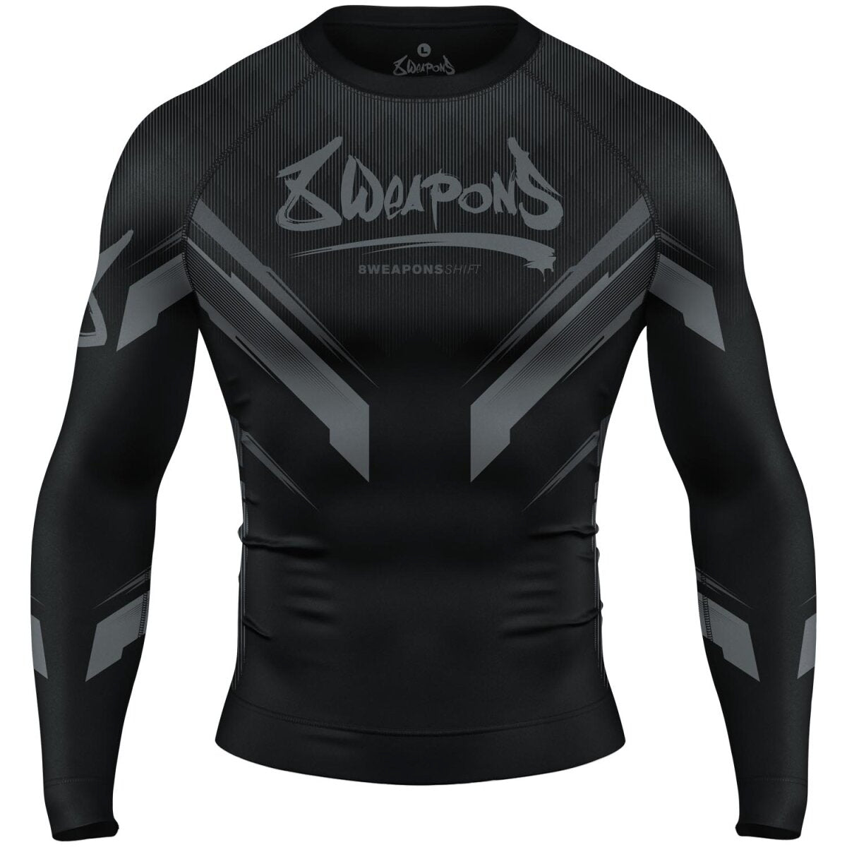 8 WEAPONS Rashguard, L/S, Shift, black-black