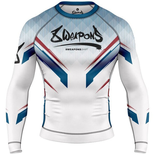 8 WEAPONS Rashguard, Shift, white-navy-red