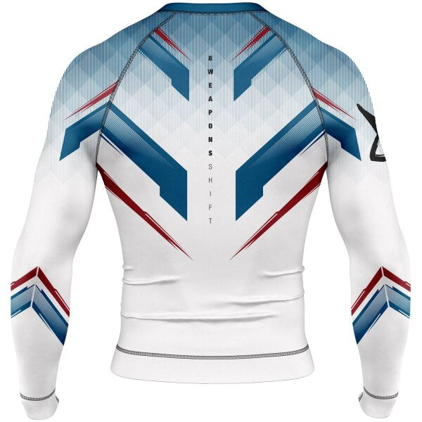 8 WEAPONS Rashguard, Shift, white-navy-red