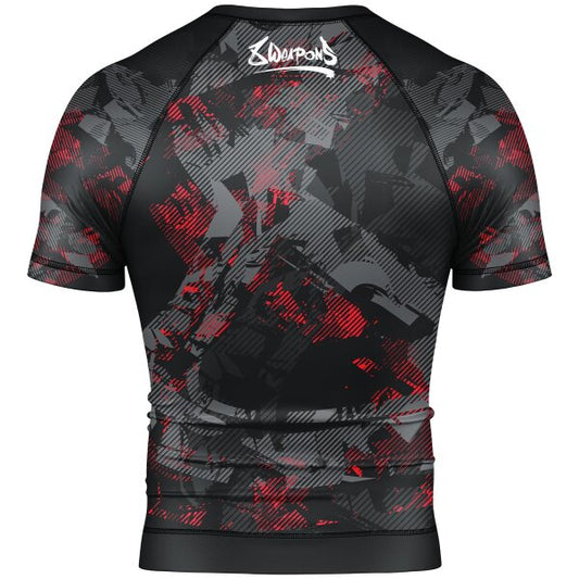 8 WEAPONS Rashguard, Hit 2.0, black-red