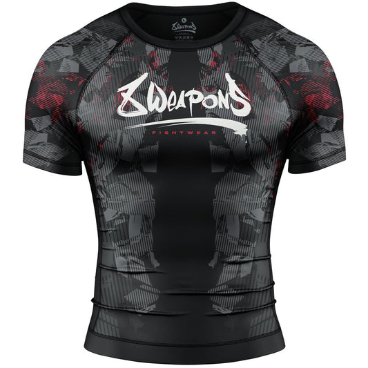 8 WEAPONS Rashguard, S/S, Hit 2.0, black-red