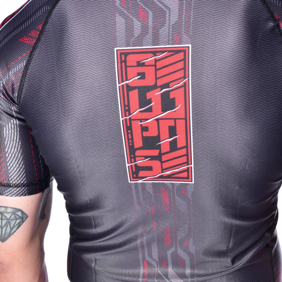 8 WEAPONS Rashguard, S/S, Samurai 2.0, black-red