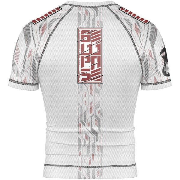 8 WEAPONS Rashguard, S/S, Samurai 2.0, white-red