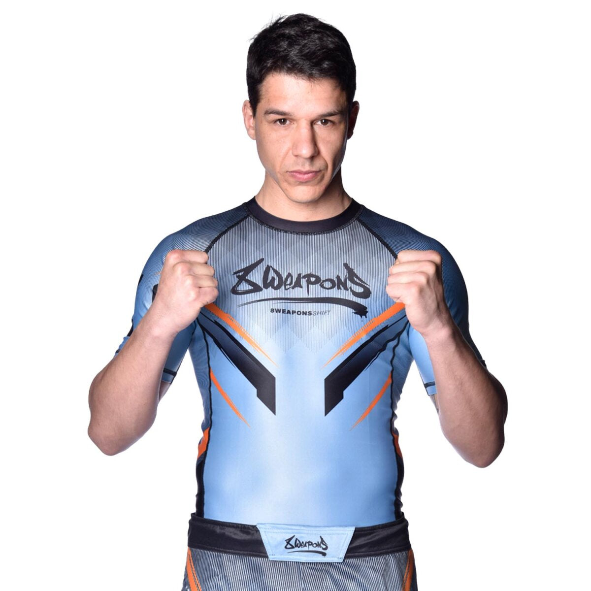 8 WEAPONS Rashguard, S/S, Shift, ice-grey-orange