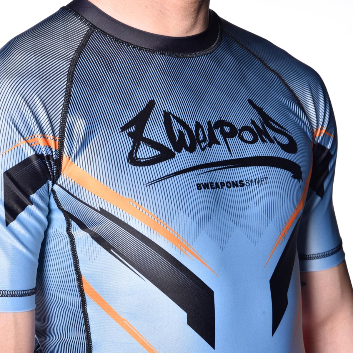 8 WEAPONS Rashguard, S/S, Shift, ice-grey-orange