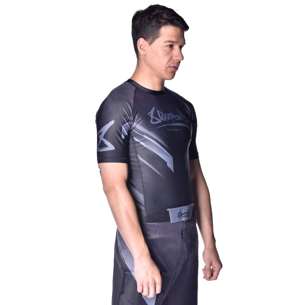 8 WEAPONS Rashguard, S/S, Shift, black-matt
