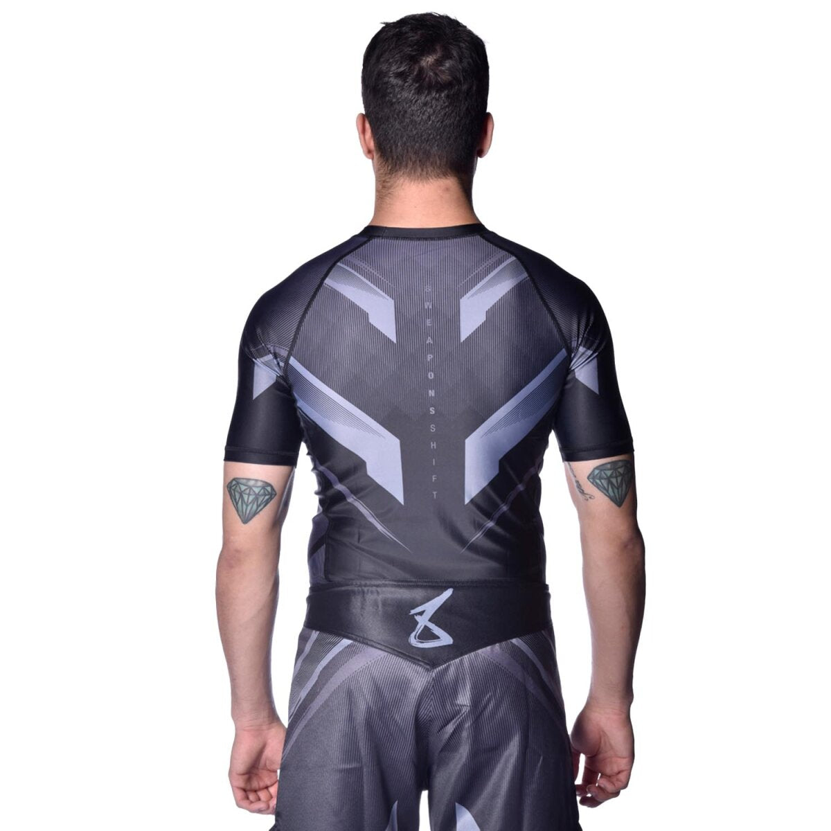 8 WEAPONS Rashguard, S/S, Shift, black-matt