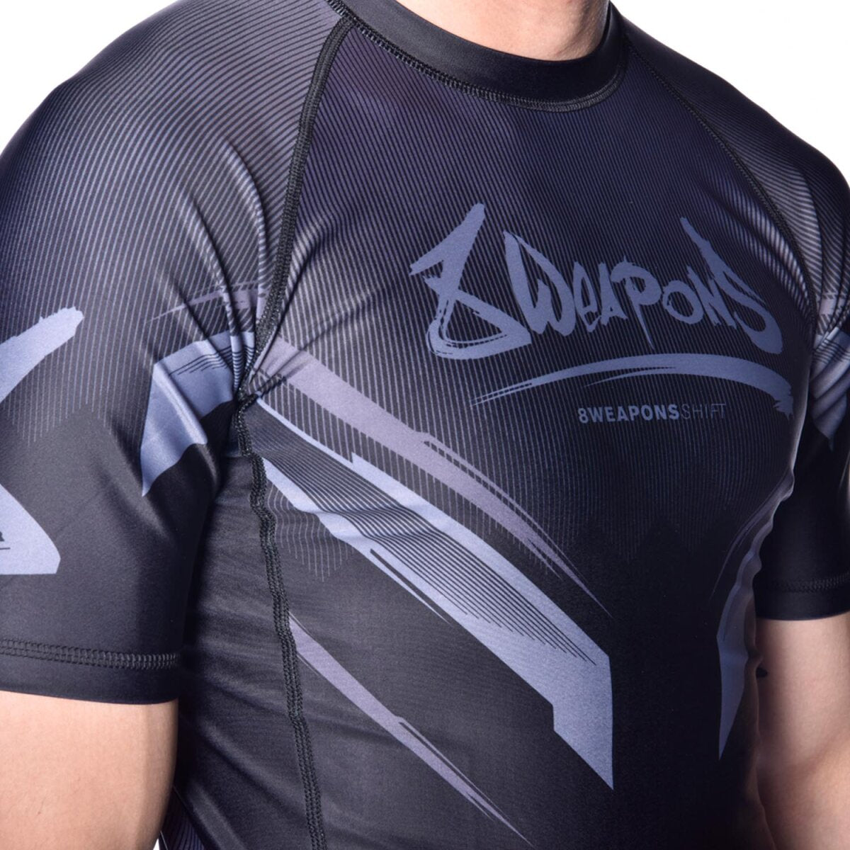 8 WEAPONS Rashguard, S/S, Shift, black-matt