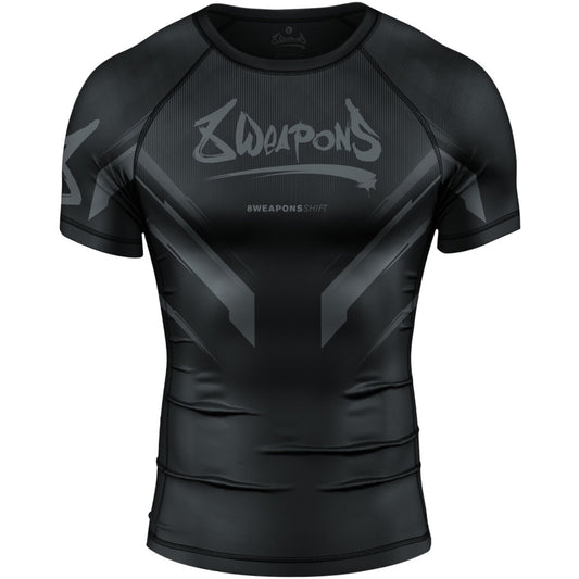 8 WEAPONS Rashguard, S/S, Shift, black-matt