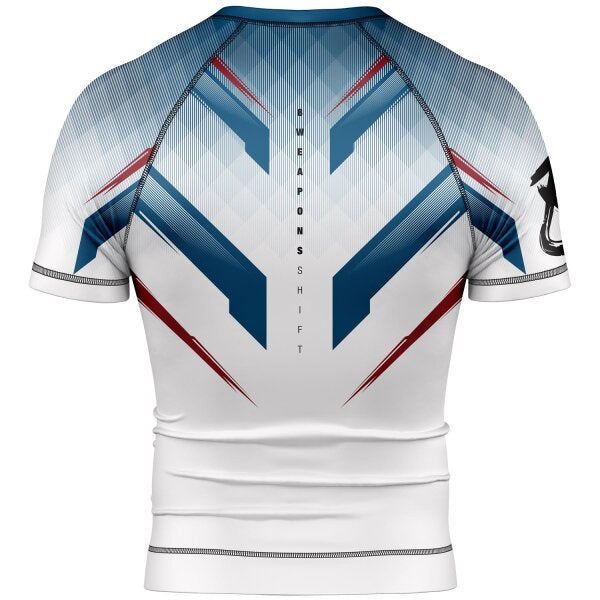 8 WEAPONS Rashguard, Shift, white-navy-red