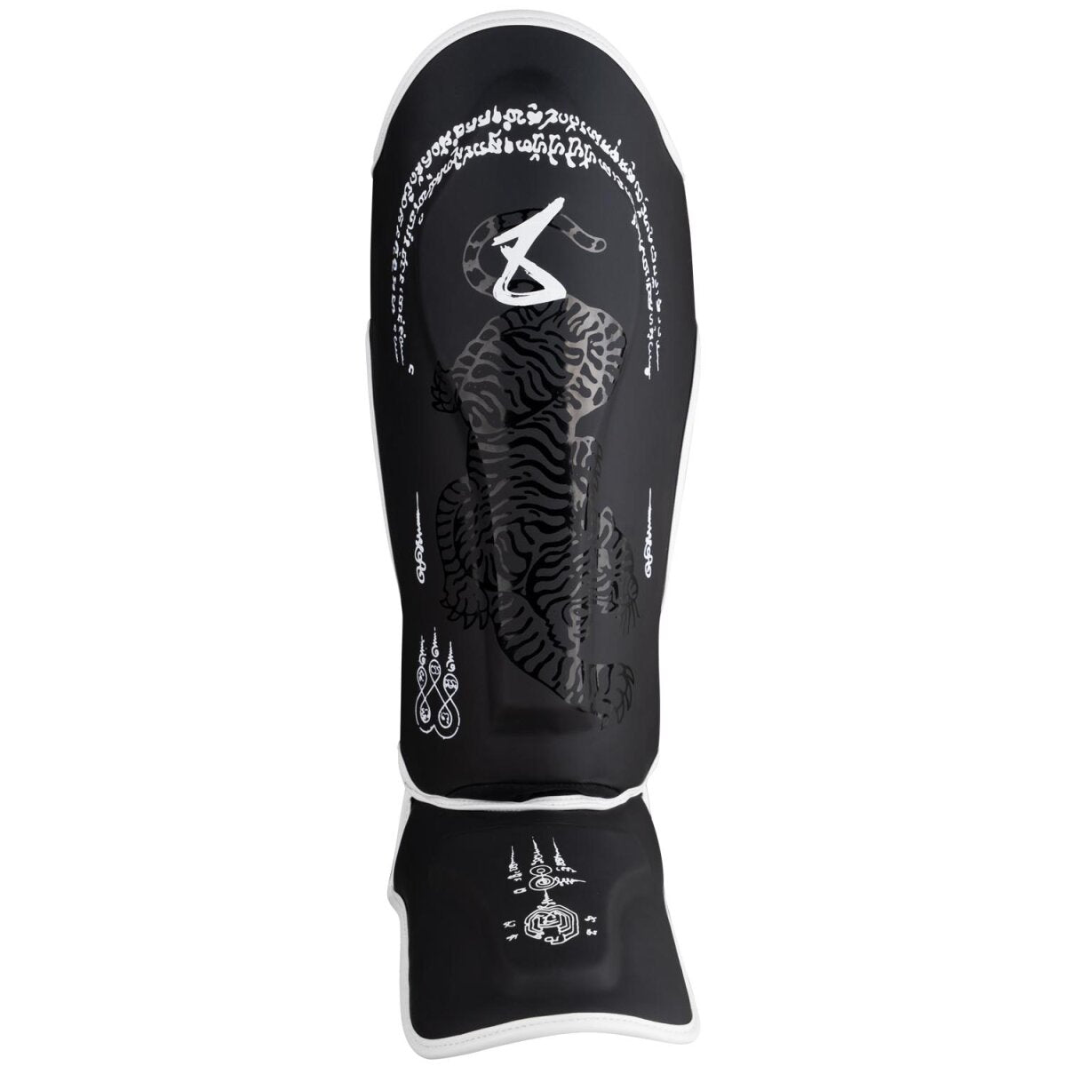 8 WEAPONS Shin Guards, Sak Yant Big Tiger, black-black