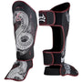 8 WEAPONS Shin Guards, Sak Yant Naga, black-maroon
