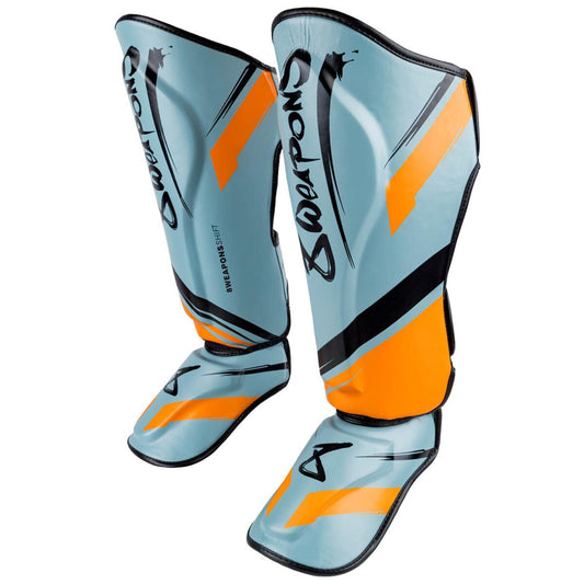 8 WEAPONS Shin Guards, Shift, ice-grey-orange