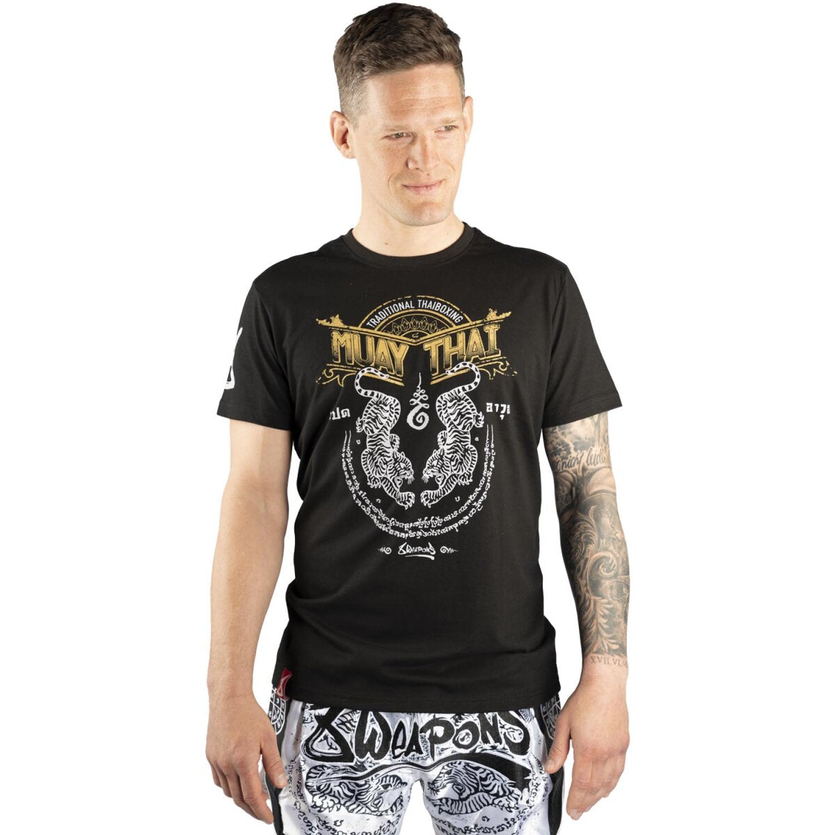 8 WEAPONS T-Shirt, Sak Yant Tigers, black
