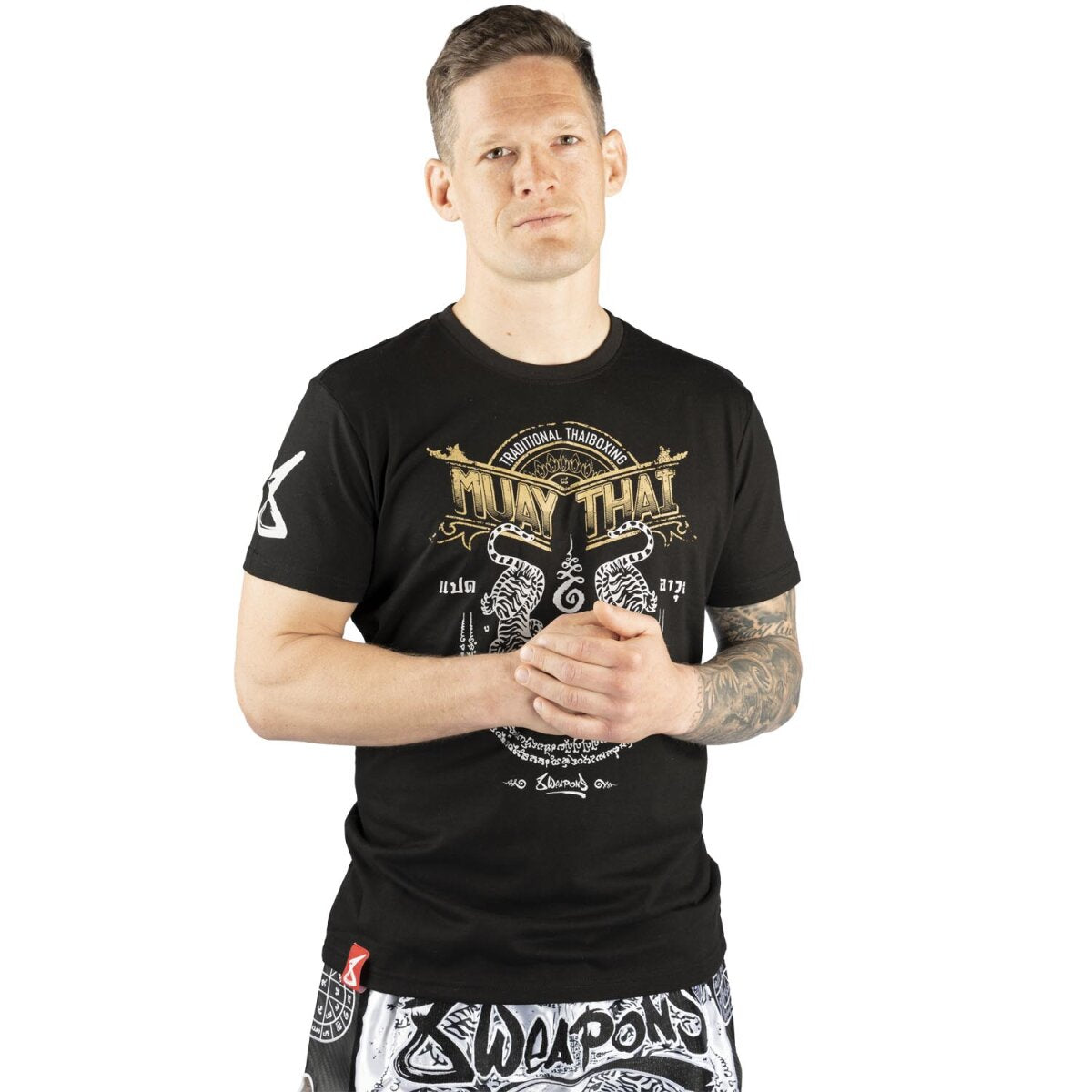 8 WEAPONS T-Shirt, Sak Yant Tigers, black