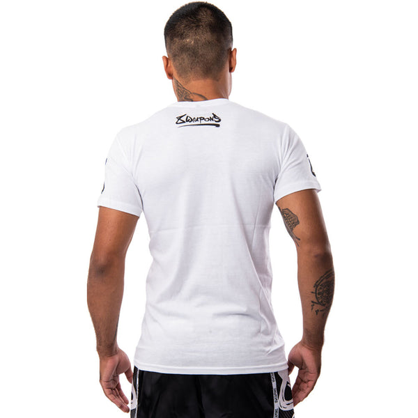 8 WEAPONS T-Shirt, Sak Yant Tigers, white