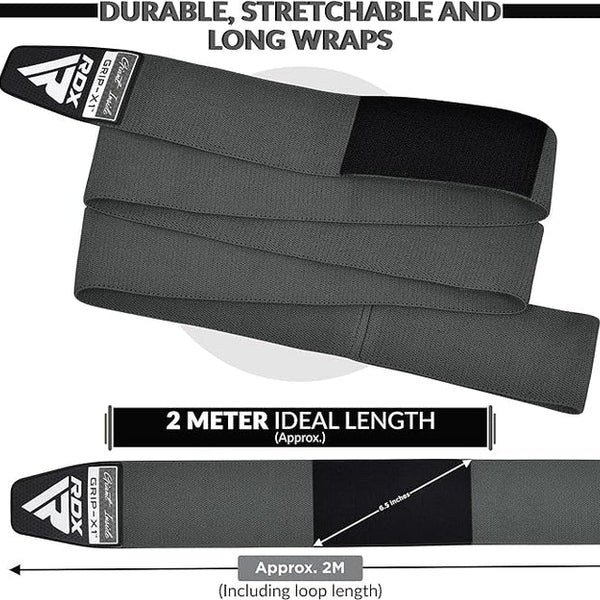 RDX K1 Elasticated Knee Compression Bandage Wraps Grey