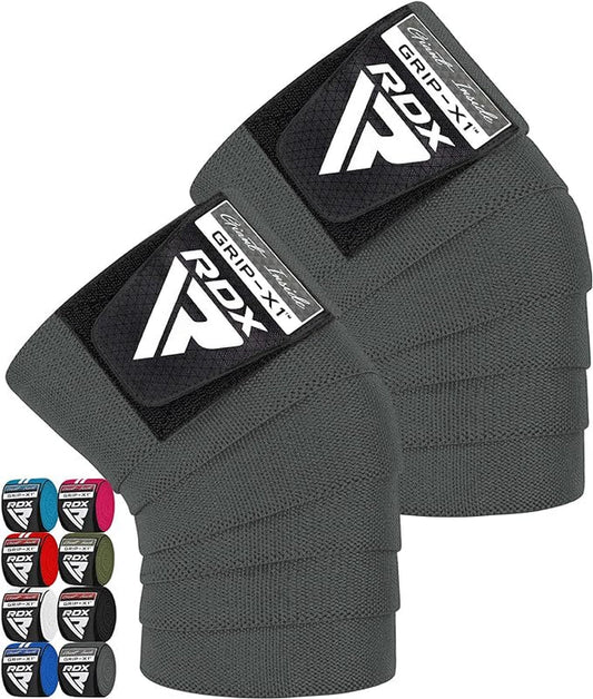 RDX K1 Elasticated Knee Compression Bandage Wraps Grey