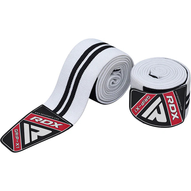 RDX K1 Elasticated Knee Compression Bandage Wraps White/Black