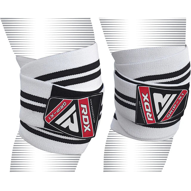 RDX K1 Elasticated Knee Compression Bandage Wraps White/Black