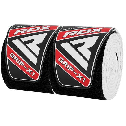 RDX K1 Elasticated Knee Compression Bandage Wraps White/Black
